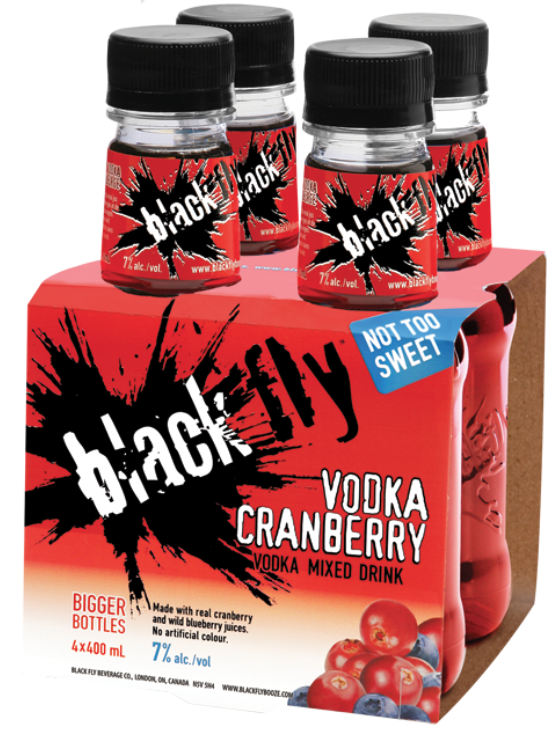 Black Fly Vodka Cranberry Mixed Drink Liquor Depot; Edmonton