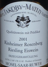Jakoby-Mathy Kinheimer Rosenberg Riesling Eiswein 2001
