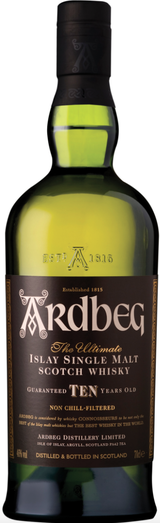 Ardbeg Distillery Single Malt Scotch Whisky 10 year old